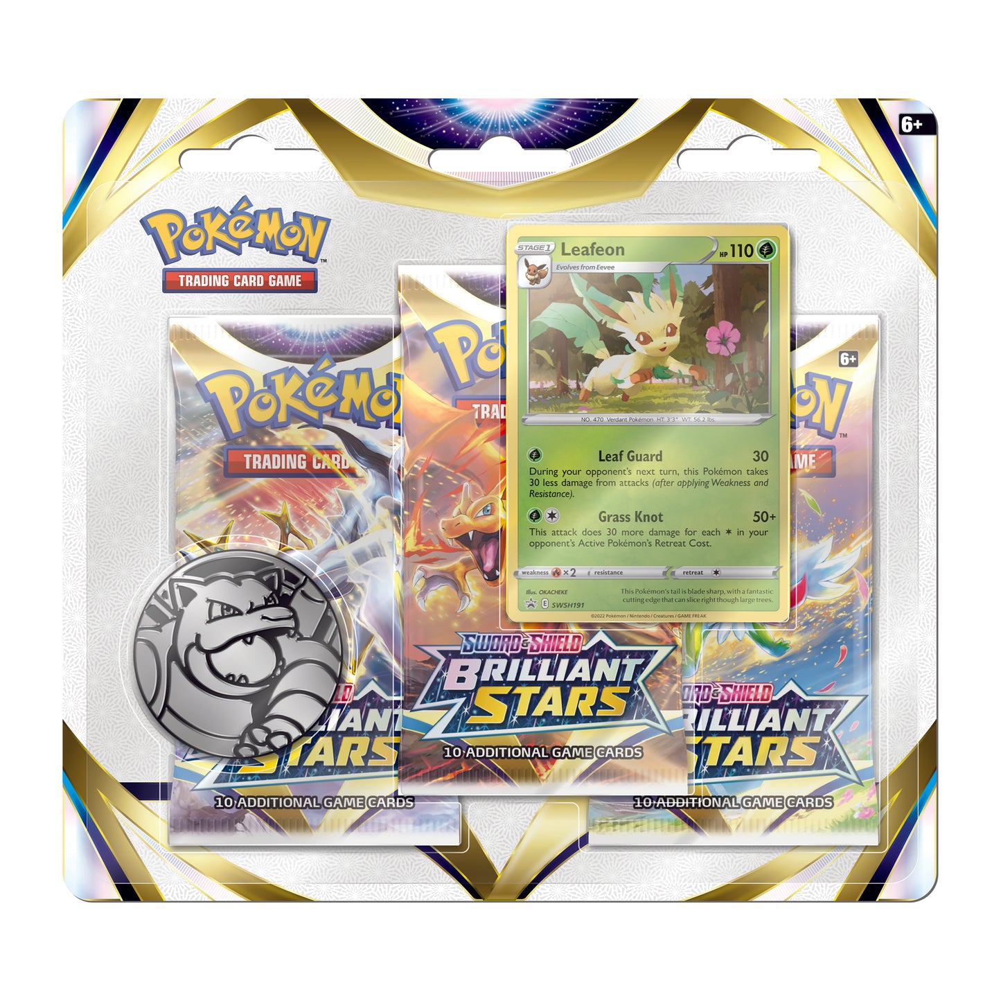Brilliant Stars: SWSH9 Three Pack Blister (EN) - Leafeon Promocard