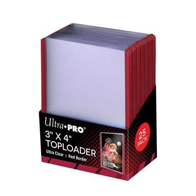 Toploader Regular Series 3"x4" (25 Pack) - Red Border