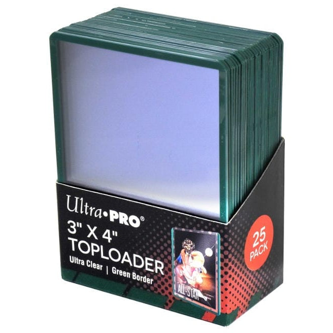 Toploader Regular Series 3"x4" (25 Pack) - Green Border